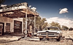 Fotobehang Verlaten restaurant op route 66 in new mexico_13863070_ds